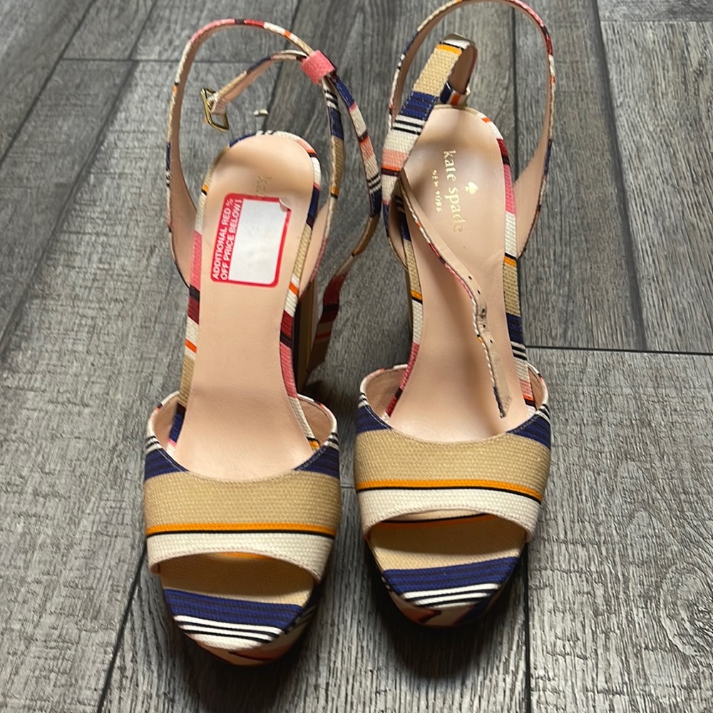 Kate spade striped wedges
